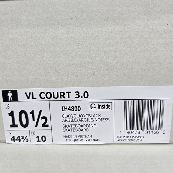 New adidas VL Court 3.0 Clay Core Black Men\'s Shoes Size 10.5 main image 7